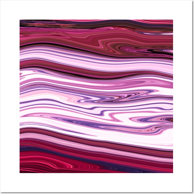 Red Pink Marble liquid colors grading pattern Waves Wall Art by Dolta